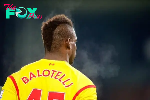 LONDON, ENGLAND - Saturday, February 14, 2015: Liverpool's Mario Balotelli in action against Crystal Palace during the FA Cup 5th Round match at Selhurst Park. (Pic by David Rawcliffe/Propaganda)