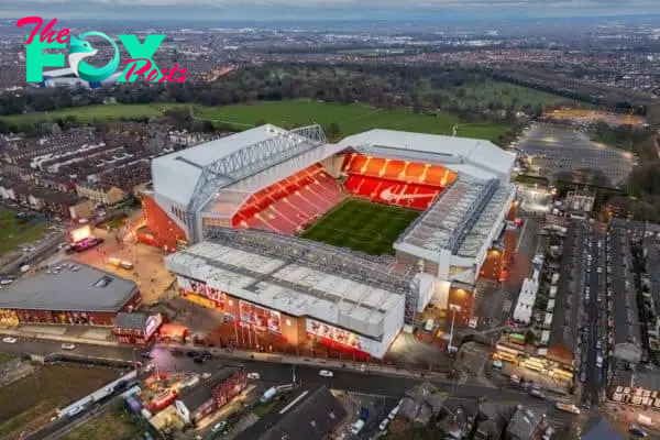 Anfield aerial view, matchday pre match, Goodison Park, Everton (Photo by David Rawcliffe/Propaganda)
