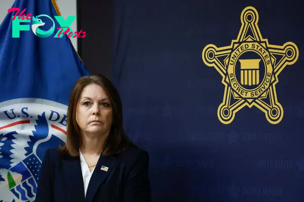 United States Secret Service Director Kimberly Cheatle looks on during a press conference at the Secret Service's Chicago Field Office in Chicago, Illinois, on June 4 2024.