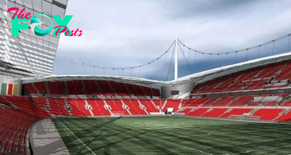 LIVERPOOL, ENGLAND - SEPTEMBER 2006: An computer generated view towards the North West corner of the proposed new 60,000 capacity stadium for Liverpool FC to be built in Stanley Park. (Pic by Liverpool FC/Propaganda)