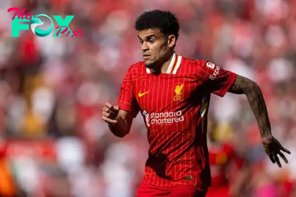 LIVERPOOL, ENGLAND - Saturday, May 18, 2024: Liverpool's Luis Díaz during the FA Premier League match between Liverpool FC and Wolverhampton Wanderers FC at Anfield. (Photo by David Rawcliffe/Propaganda)