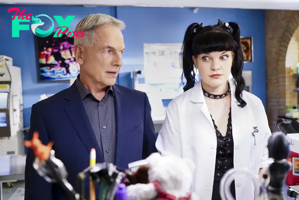 Mark Harmon and Pauley Perrette on an episode of "NCIS" in Los Angeles on August 12, 2016 | Source: Getty Images