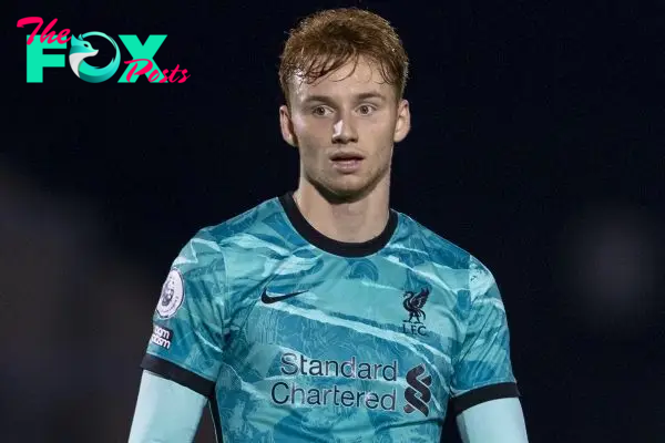LONDON, ENGLAND - Friday, October 30, 2020: Liverpool's Sepp Van Den Berg during the Premier League 2 Division 1 match between Arsenal FC Under-23's and Liverpool FC Under-23's at Meadow Park. Liverpool won 1-0. (Pic by David Rawcliffe/Propaganda)