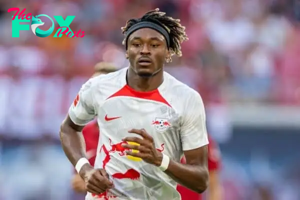 LEIPZIG, GERMANY - Thursday, July 21, 2022: RB Leipzig's Mohamed Simakan during a pre-season friendly match between RB Leipzig and Liverpool FC at the Red Bull Arena. Liverpool won 5-0. (Pic by David Rawcliffe/Propaganda)