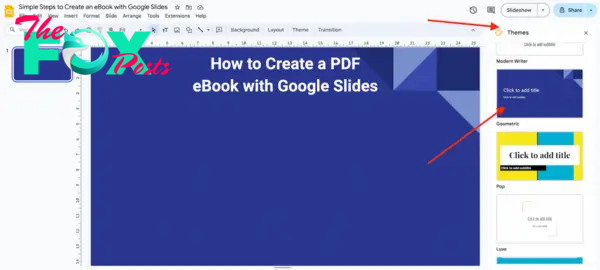 Select a theme in Google Slides