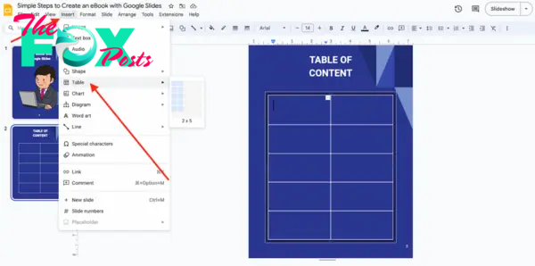 Insert a Table in Google Slides