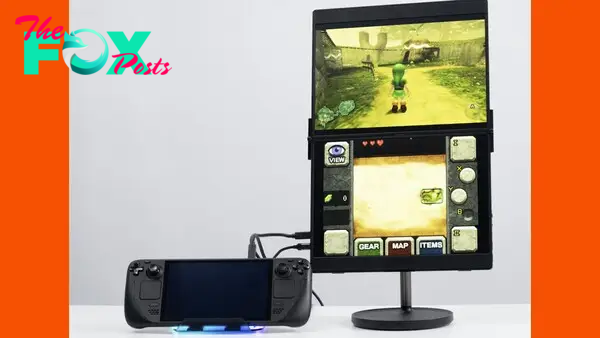 JSAUX portable Steam Deck monitor with stand