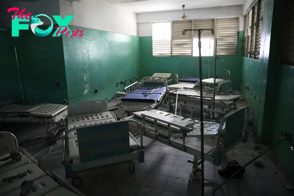 The emergency room of the General Hospital is empty during a visit by Haitian Prime Minister Garry Conille in Port-au-Prince on July 9, after police took control of the medical institution from armed gangs.