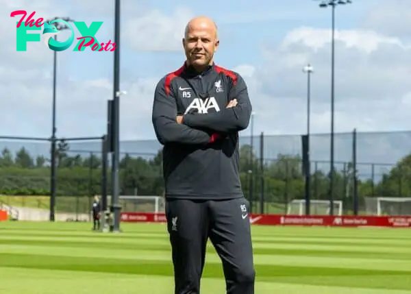 KIRKBY, ENGLAND - Friday, July 5, 2024: Liverpool's new head coach Arne Slott is presented at a photo call at the club's AXA Training Centre. (Photo by David Rawcliffe/Propaganda)