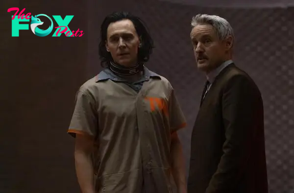 Tom Hiddleston as Loki and Owen Wilson as Mobius