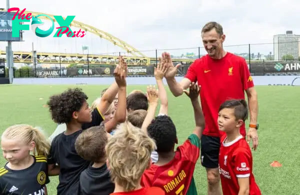 PITTSBURGH - Tuesday, July 23, 2024: Former Liverpool player Sami Hyypiä during an LFC Foundation event at the Highmark Stadium during the club's pre-season tour of the USA. (Photo by David Rawcliffe/Propaganda)