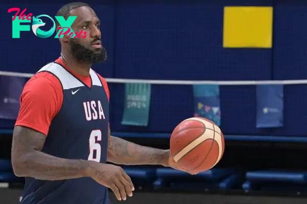 LeBron James during a Team USA practice session.