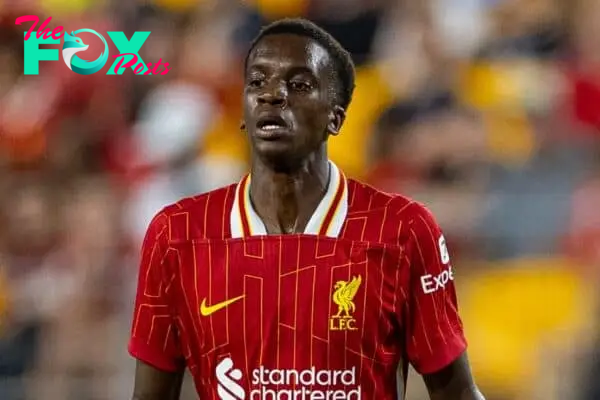 PITTSBURGH - Friday, July 26, 2024: Liverpool's Trey Nyoni during a pre-season friendly match between Liverpool and Real Betis Balompié at the Acrisure Stadium on day three of the club's pre-season tour of the USA. (Photo by David Rawcliffe/Propaganda)