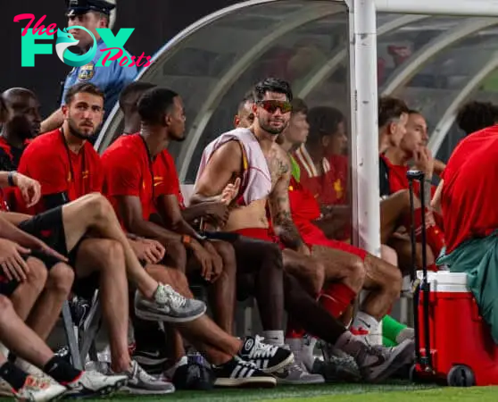 PHILADELPHIA - Wednesday, July 31, 2024: Liverpool's Dominik Szoboszlai during a pre-season friendly match between Liverpool FC and Arsenal FC at the Lincoln Financial Field on day eight of the club's pre-season tour of the USA. (Photo by David Rawcliffe/Propaganda)