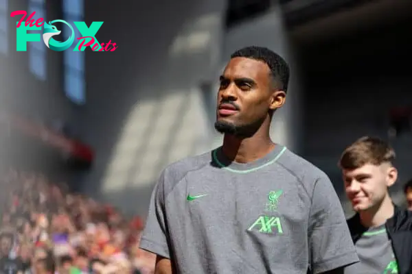 LIVERPOOL, ENGLAND - Saturday, September 2, 2023: Liverpool's new signing Ryan Gravenberch before the FA Premier League match between Liverpool FC and Aston Villa FC at Anfield. (Pic by David Rawcliffe/Propaganda)