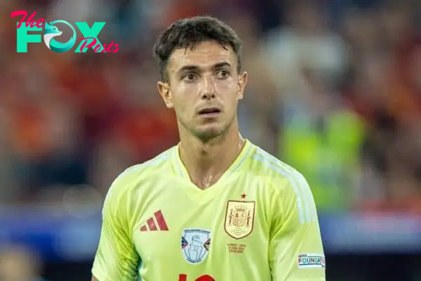 DÜSSELDORF, GERMANY - Monday, June 24, 2024: Spain's Martín Zubimendi during the UEFA Euro 2024 Group B match between Albania and Spain at the Düsseldorf Arena. (Photo by David Rawcliffe/Propaganda)