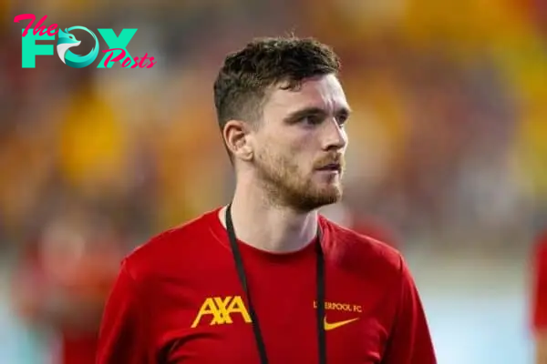 PITTSBURGH - Friday, July 26, 2024: Liverpool's Andy Robertson during a pre-season friendly match between Liverpool and Real Betis Balompié at the Acrisure Stadium on day three of the club's pre-season tour of the USA. Liverpool won 1-0. (Photo by David Rawcliffe/Propaganda)