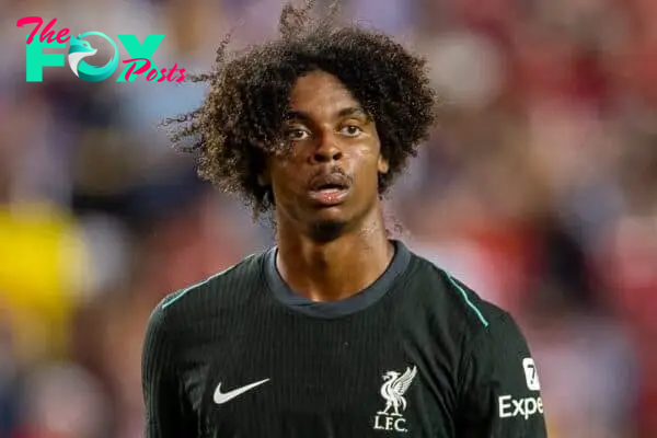 COLUMBIA - Saturday, August 3, 2024: Liverpool's Harvey Blair during a pre-season friendly match between Liverpool FC and Manchester United FC at the Williams-Brice Stadium on day eleven of the club's pre-season tour of the USA. Liverpool won 3-0. (Photo by David Rawcliffe/Propaganda)