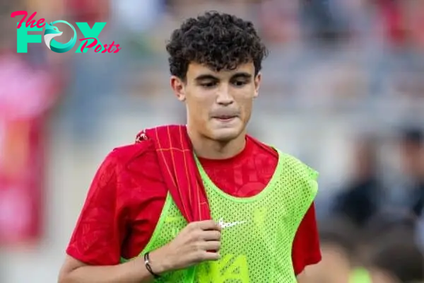 PITTSBURGH - Friday, July 26, 2024: Liverpool substitute Stefan Bajcetic during a pre-season friendly match between Liverpool and Real Betis Balompié at the Acrisure Stadium on day three of the club's pre-season tour of the USA. (Photo by David Rawcliffe/Propaganda)