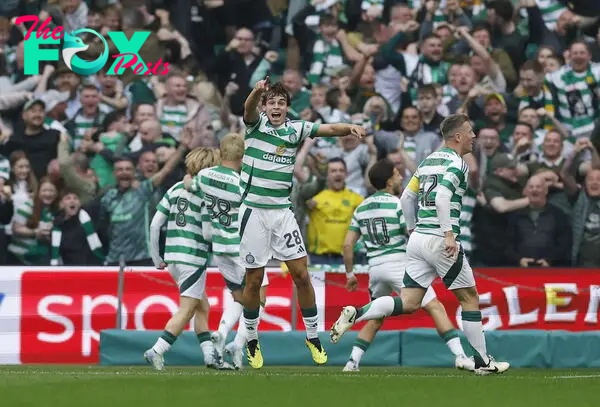 Celtic Players Celebrate