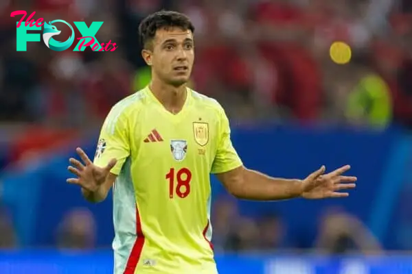 DÜSSELDORF, GERMANY - Monday, June 24, 2024: Spain's Martín Zubimendi during the UEFA Euro 2024 Group B match between Albania and Spain at the Düsseldorf Arena. (Photo by David Rawcliffe/Propaganda)