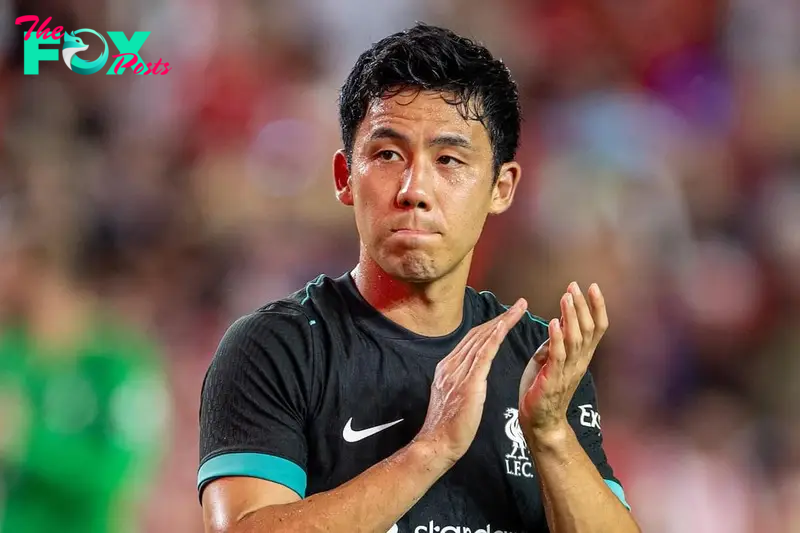 COLUMBIA - Saturday, August 3, 2024: Liverpool's Wataru Endo during a pre-season friendly match between Liverpool FC and Manchester United FC at the Williams-Brice Stadium on day eleven of the club's pre-season tour of the USA. Liverpool won 3-0. (Photo by David Rawcliffe/Propaganda)