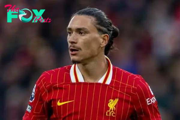 LIVERPOOL, ENGLAND - Sunday, August 25, 2024: Liverpool's Darwin Núñez during the FA Premier League match between Liverpool FC and Brentford FC at Anfield. Liverpool won 2-0. (Photo by David Rawcliffe/Propaganda)