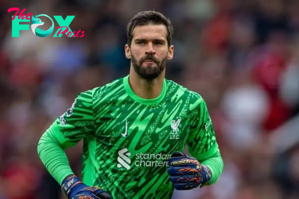 MANCHESTER, ENGLAND - Sunday, September 1, 2024: Liverpool's goalkeeper Alisson Becker during the FA Premier League match between Manchester United FC and Liverpool FC at Old Trafford. Liverpool won 3-0. (Photo by David Rawcliffe/Propaganda)