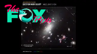 A diagram showing how galaxies were distorted into the question mark shape.