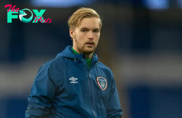 CARDIFF, WALES - Sunday, November 15, 2020: Republic of Ireland's goalkeeper Caoimhin Kelleher during the pre-match warm-up before the UEFA Nations League Group Stage League B Group 4 match between Wales and Republic of Ireland at the Cardiff City Stadium. Wales won 1-0. (Pic by David Rawcliffe/Propaganda)