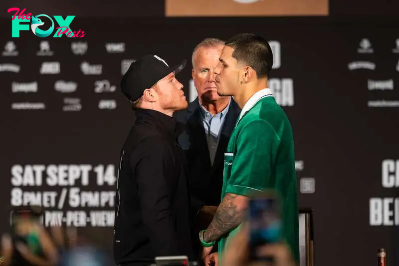 Canelo Álvarez y Edgar Berlanga, en uno de sus últimos cara a cara.