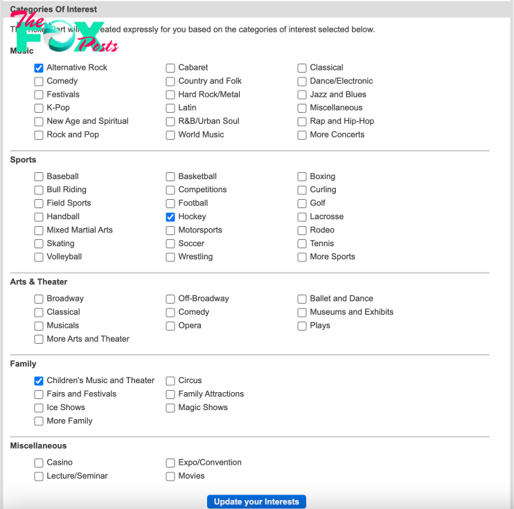 how to favorite artists setup concert alerts on ticketmaster