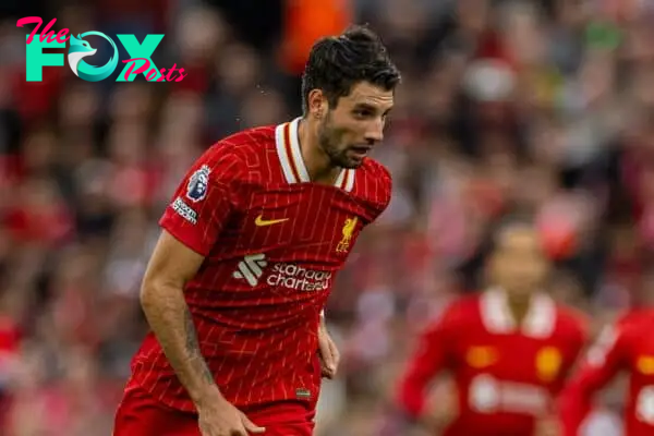 LIVERPOOL, ENGLAND - Sunday, August 25, 2024: Liverpool's Dominik Szoboszlai during the FA Premier League match between Liverpool FC and Brentford FC at Anfield. Liverpool won 2-0. (Photo by David Rawcliffe/Propaganda)