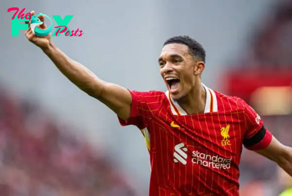 LIVERPOOL, ENGLAND - Saturday, September 14, 2024: Liverpool's Trent Alexander-Arnold during the FA Premier League match between Liverpool FC and Nottingham Forest FC at Anfield. (Photo by David Rawcliffe/Propaganda)