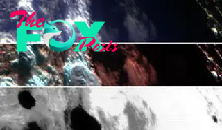 Three horizontal strips showing different images of Earth. Each image is taken in a different wavelength, meaning that it reveals slightly different features and information about the planet below.