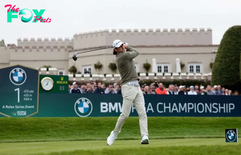 Golf - European Tour - BMW PGA Championship - Wentworth Club, Virginia Water, Britain - September 18, 2024 Former Wales footballer Gareth Bale in action during the Pro-Am Action