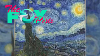 A photograph of van Gogh's Starry Night painting