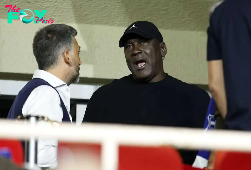 The six-time NBA champion was spotted in the stands at Stade Louis II as Barça start their UCL campaign in the principality.