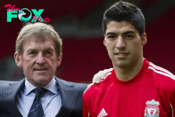 LIVERPOOL, ENGLAND - Thursday, February 3, 2011: Liverpool's new siginging Luis Suarez with manager Kenny Dalglish during a photo-call at Anfield. Suarez signed from Ajax for 22.8m (Photo by Vegard Grott/Propaganda).