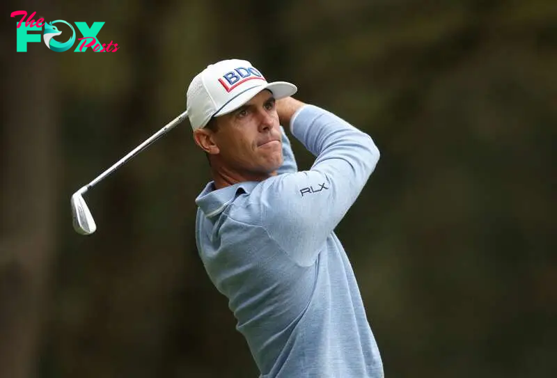 The American golfer is in contention at the BMW PGA Championship in Wentworth Club, Surrey, England, but what’s that on his hat?