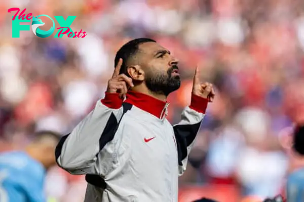 LIVERPOOL, ENGLAND - Saturday, September 14, 2024: Liverpool's Mohamed Salah before the FA Premier League match between Liverpool FC and Nottingham Forest FC at Anfield. Notts Forest won 1-0. (Photo by David Rawcliffe/Propaganda)