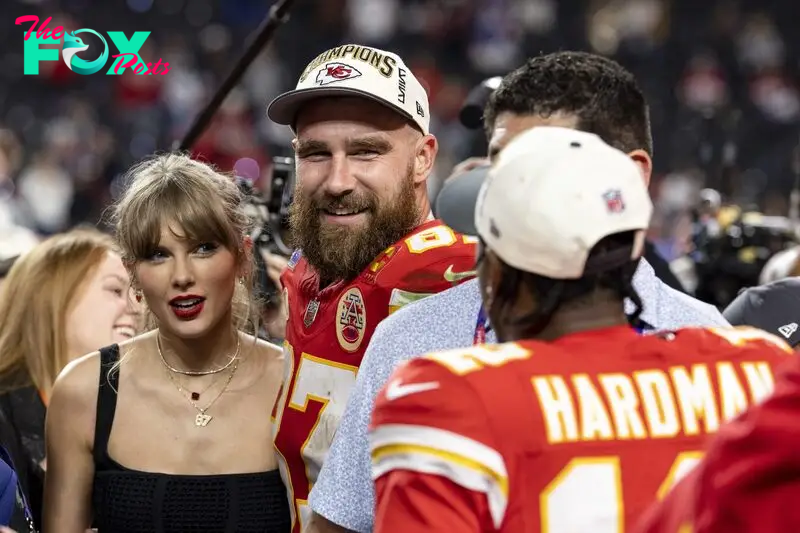 The loved-up pair were back in Vegas after Kelce's Super Bowl triumph in February