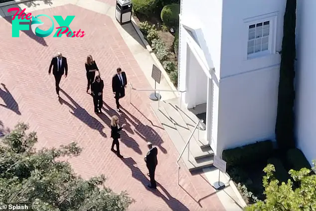 The three women of Friends and David Schwimmer are seen entering the church to attend Matthew Perry's funeral on Friday