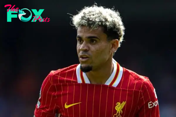 IPSWICH, ENGLAND - Saturday, August 17, 2024: Liverpool's Luis Díaz during the FA Premier League match between Ipswich Town FC and Liverpool FC at Portman Road. (Photo by David Rawcliffe/Propaganda)