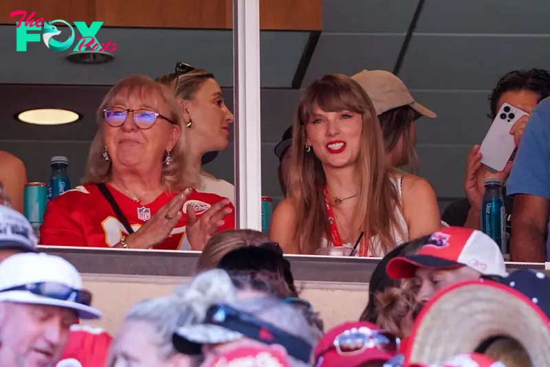 Donna Kelce and Taylor Swift at a Chiefs game in September 2023