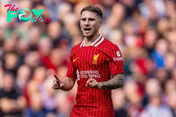 LIVERPOOL, ENGLAND - Saturday, September 21, 2024: Liverpool's Alexis Mac Allister during the FA Premier League match between Liverpool FC and AFC Bournemouth at Anfield. (Photo by David Rawcliffe/Propaganda)