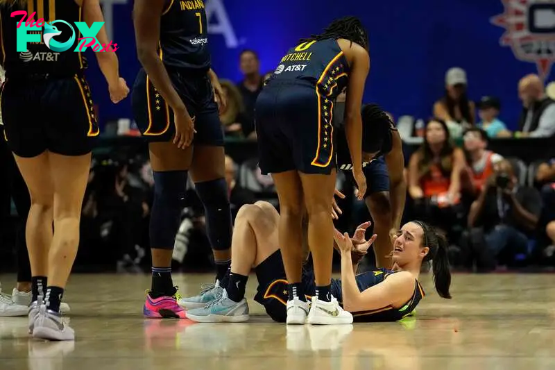 In what was her first WNBA playoff game, the Fever star was unable to help her team avoid defeat, and worse yet is that she took a nasty blow to the face.