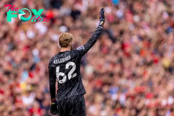 LIVERPOOL, ENGLAND - Saturday, September 21, 2024: Liverpool's goalkeeper Caoimhin Kelleher during the FA Premier League match between Liverpool FC and AFC Bournemouth at Anfield. (Photo by David Rawcliffe/Propaganda)