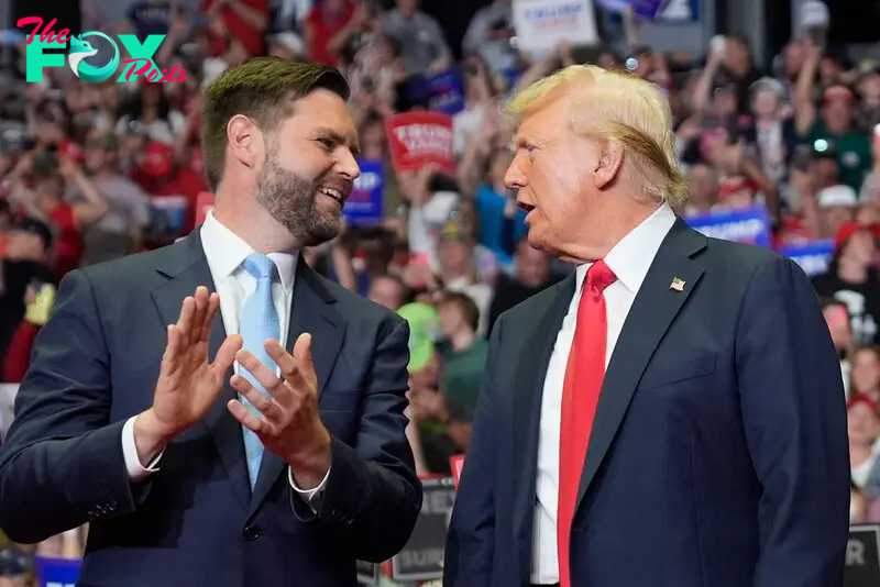 The Republican ticket at a campaign rally in Grand Rapids, Mich., on July 20