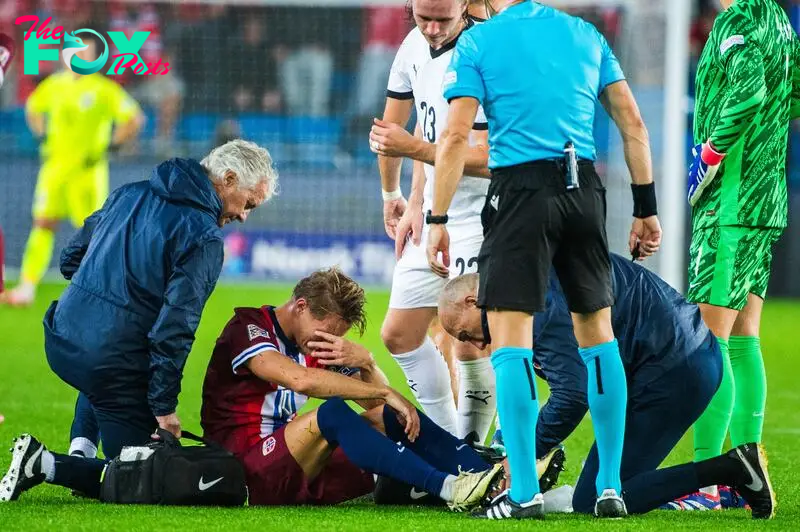 Martin Odegaard picked up the ankle injury in the National League game against Austria.